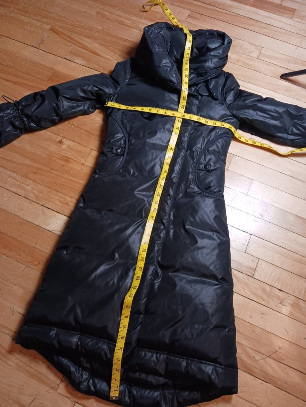 Soia & Kyo Long Down Coat XXS Black Hooded Puffer Winter Parka Montreal Feather - Picture 10 of 13